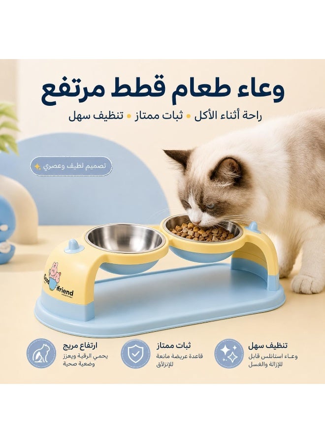 Elevated Stainless Steel Pet Bowl – Removable Food & Water Bowl with Anti-Slip Anti-Tip Base for Cats & Small Dogs, Random Color - Image 5