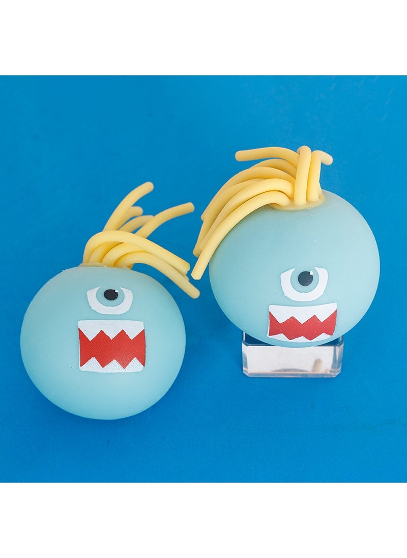 Generic - Novelty Stress Relief Hair-Pulling Toy Monster light blue strange face - Image 1