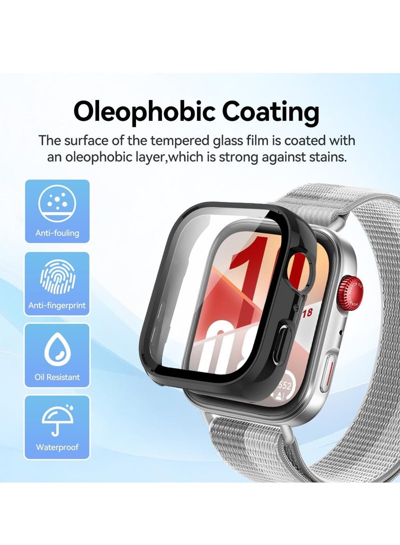 MIGOFAST Screen Protector for Huawei Watch Fit 4, All-around Anti Scratch Shockproof Protective Hard PC Full Cover Tempered Glass Compatible with Huawei Watch Fit 4  Black - Image 3