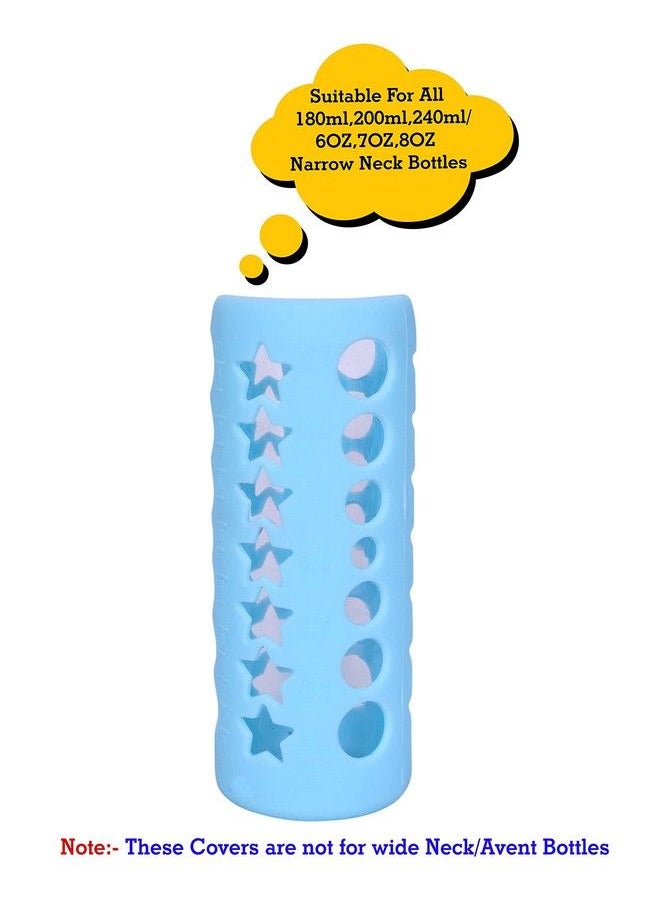 The Little Lookers - Baby Feeding Bottle Silicone Warmer Cover Sleeve Holder Insulated Protection For Newborns Infants Babies (Pack Of 1) (Blue 240Ml) - Image 1