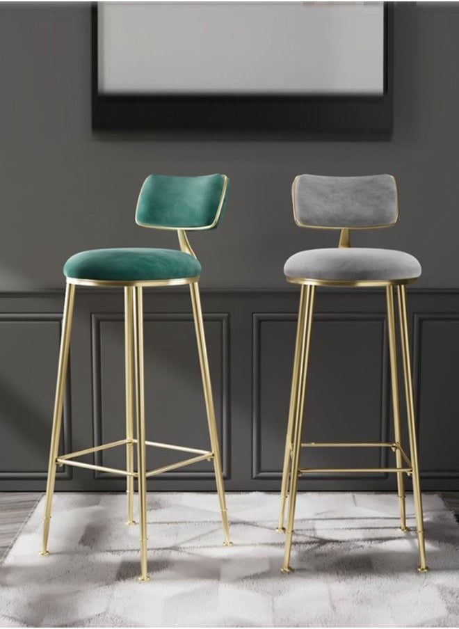 Bar Stool, Chair Footrest High Stool with Backs, Upholstered Counter Height Stools Bar Chairs for Kitchen, Pub, Breakfast Stool, with Metal Legs - pzsku/Z25BEB34E2D45A6739671Z/45/_/1676528574/d19b1ebc-3ccc-40e5-920a-447e338d4eac