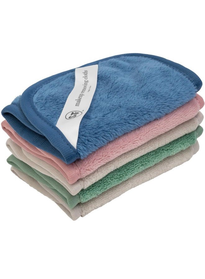 S&T INC. Makeup Remover Wipes for Skin Care, Reusable Makeup Wipes, Travel Essentials, Assorted Colors, 6 Inch by 12 Inch, 5 Pack - Image 1