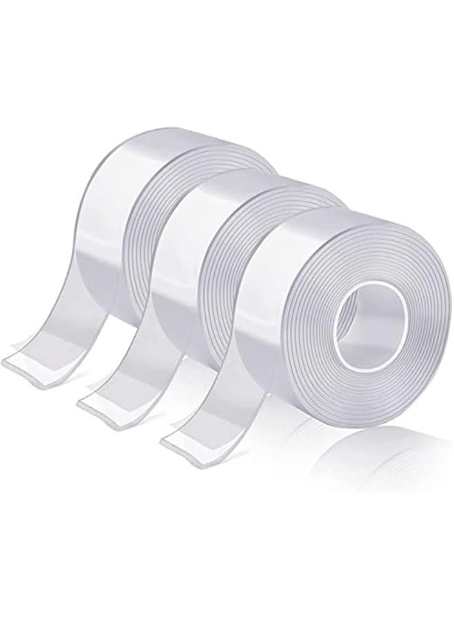 فايلكس يو ووم شريط لاصق مزدوج الجوا، 12 اش عرض × 295 ق طول، شريط لاصق متعدد الاغراض قال للازالة، شريط جل شفاف قوي قال لاعادة الاستخدام - Image 1