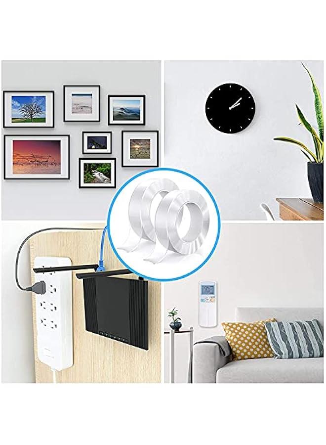 فايلكس يو ووم شريط لاصق مزدوج الجوا، 12 اش عرض × 295 ق طول، شريط لاصق متعدد الاغراض قال للازالة، شريط جل شفاف قوي قال لاعادة الاستخدام - Image 4