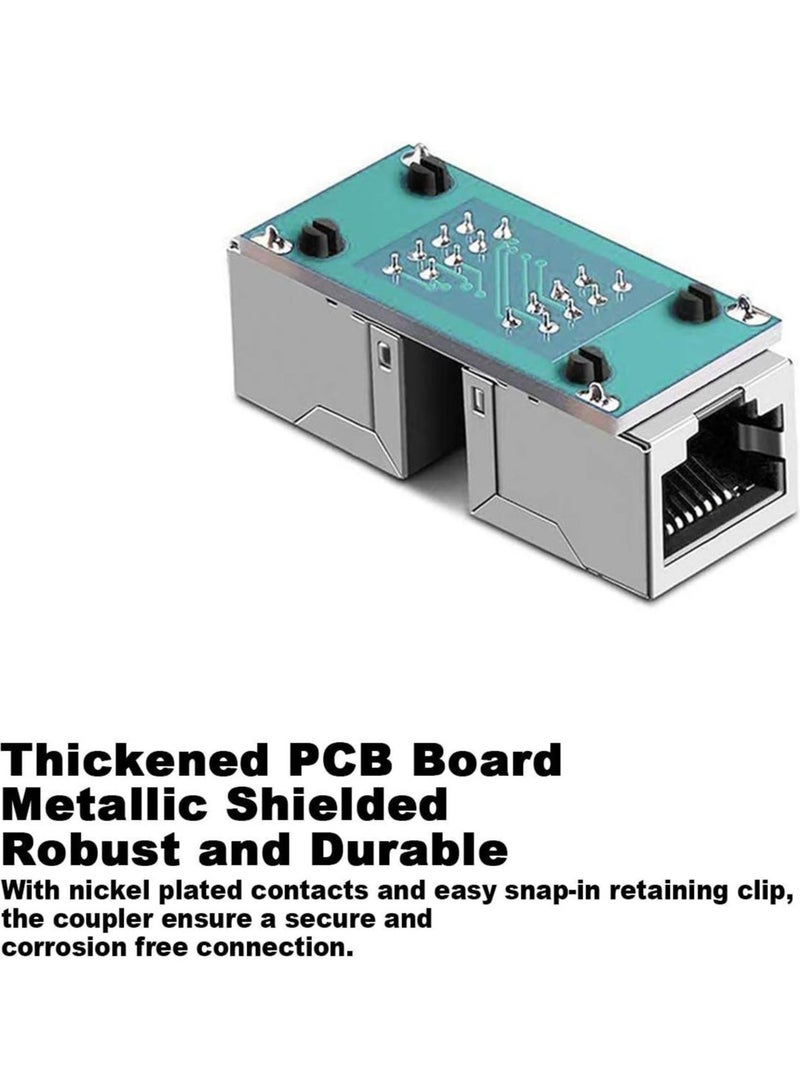 RJ45 Coupler, 10 Pack in Line Coupler Cat7/ Cat6/ Cat5e Ethernet Cable Extender Adapter Female to Female, Network Cable Coupler Female to Female (Black) - Image 3