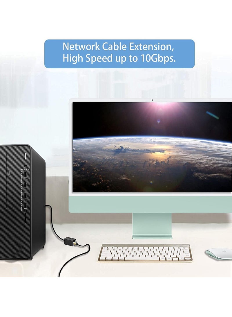 RJ45 Coupler, 10 Pack in Line Coupler Cat7/ Cat6/ Cat5e Ethernet Cable Extender Adapter Female to Female, Network Cable Coupler Female to Female (Black) - Image 5