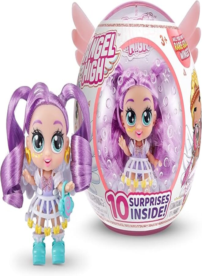 Zuru itty bitty prettys angel high coco love collectible doll with 10 surprise accessories, multi color
