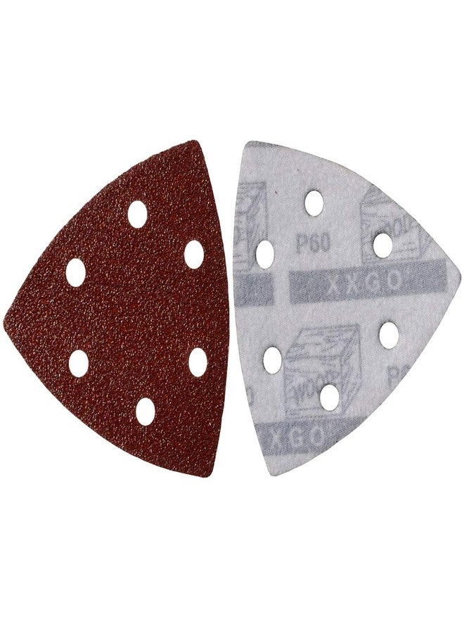XXGO 3-1/2 Inch 90mm Triangular 60/80 /100/120 /240 Grits Hook & Loop Multitool Sandpaper for Wood Sanding Contains 20 of Each Fit 3.5 Inch Oscillating Multi Tool Sanding Pad Pack of 100 XG9010 - Image 5