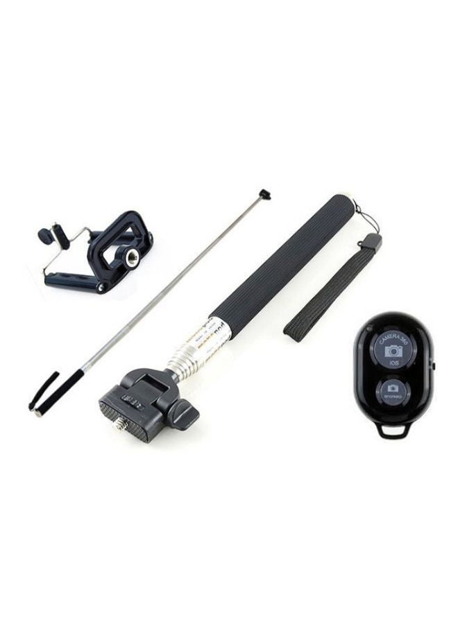 NIBEMINENT Selfie Stick Monopod With Bluetooth Remote Shutter Black 