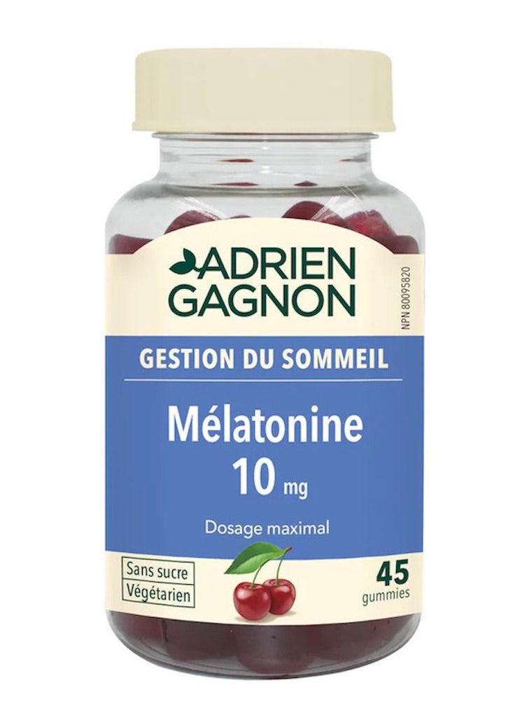 ADRIEN GAGNON - Melatonin 10mg Cherry Flavour Sugar Free 10MG – 45 Gummies - Image 1