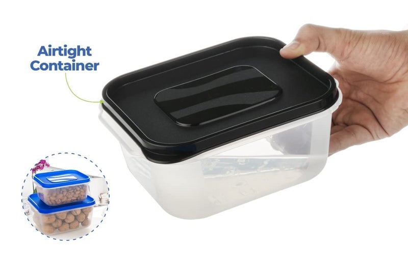 HAPPI Multipurpose Plastic Food Storage Containers with Airtight Lid 3 Pcs Masala Box for Kitchen, Container for Kitchen Storage Set Dry Fruits Dabba 700ml, 1400ml, 2400ml (Black) - Image 5