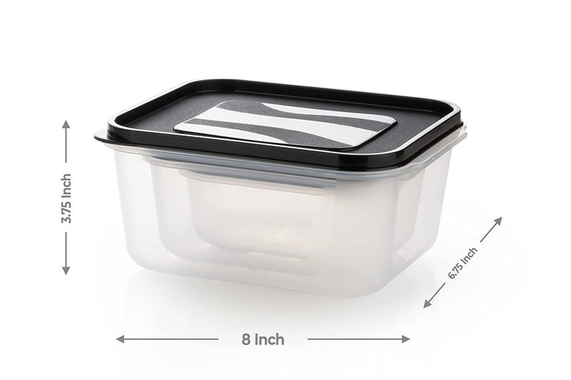 HAPPI Multipurpose Plastic Food Storage Containers with Airtight Lid 3 Pcs Masala Box for Kitchen, Container for Kitchen Storage Set Dry Fruits Dabba 700ml, 1400ml, 2400ml (Black) - Image 3