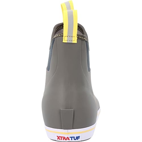 Xtratuf Men's 6 Inch Ankle Deck Boot Gray/Yellow 12 - Image 5