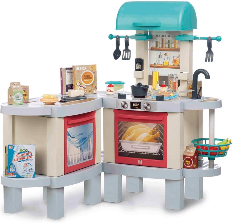 Chicos - 2-in-1 Children's Kitchen | Kitchen Plus Photochromic System with Real Cooking Effect, Lights & Sounds. Module Convertible into a Grill & Easy Assembly. Ideal for Children (85114) - Image 1