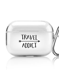 Stylizedd Classic Clear printed Case for Apple AirPods Pro 2nd Generation Thin Transparent Cover [Designed for Apple AirPods Pro 2nd Generation] - Travel Addict  - Image 1