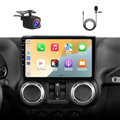 AWESAFE Car Radio Stereo Upgrade for Jeep Wrangler JK 2007-2018 Dodge Ram 1500 2500, 4Core 64GB with CarPlay Android Auto - Image 1