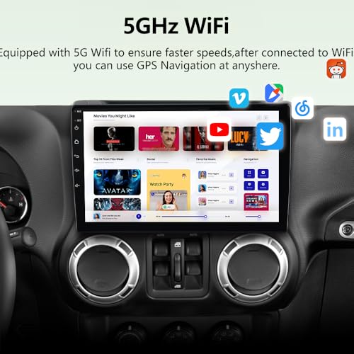 AWESAFE Car Radio Stereo Upgrade for Jeep Wrangler JK 2007-2018 Dodge Ram 1500 2500, 4Core 64GB with CarPlay Android Auto - Image 4