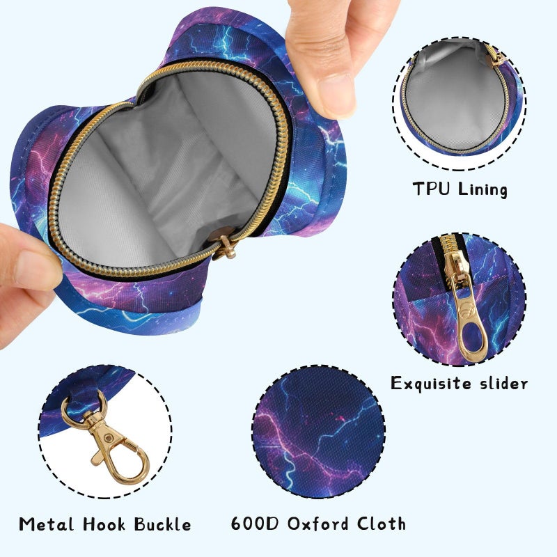 Mini Keychain Coin Purse with Zipper Hook Buckle Waterproof Wrist Purse for Change Headphone - Image 5