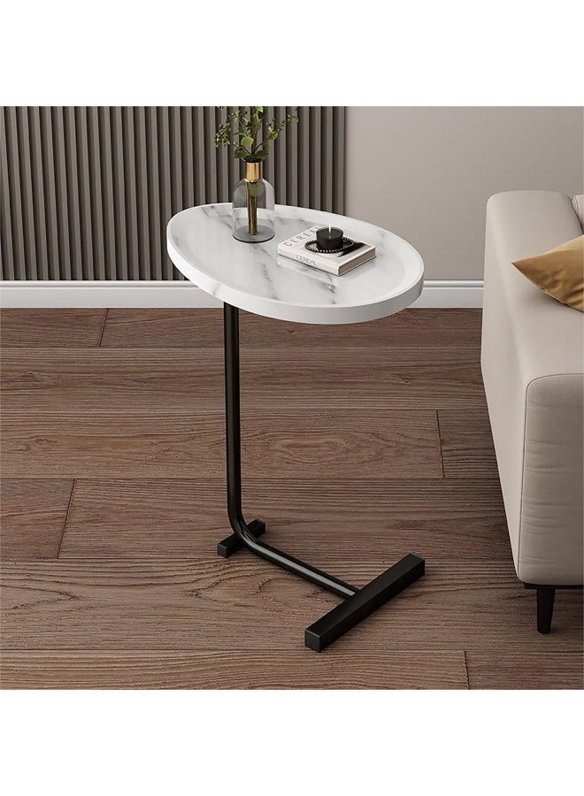 متجر ان زون طاولة جانبية عصرية على شكل حرف C للأريكة والسرير من الخشب والمعدن 45x30x60سم مجموعة من 4 قطع - Image 2