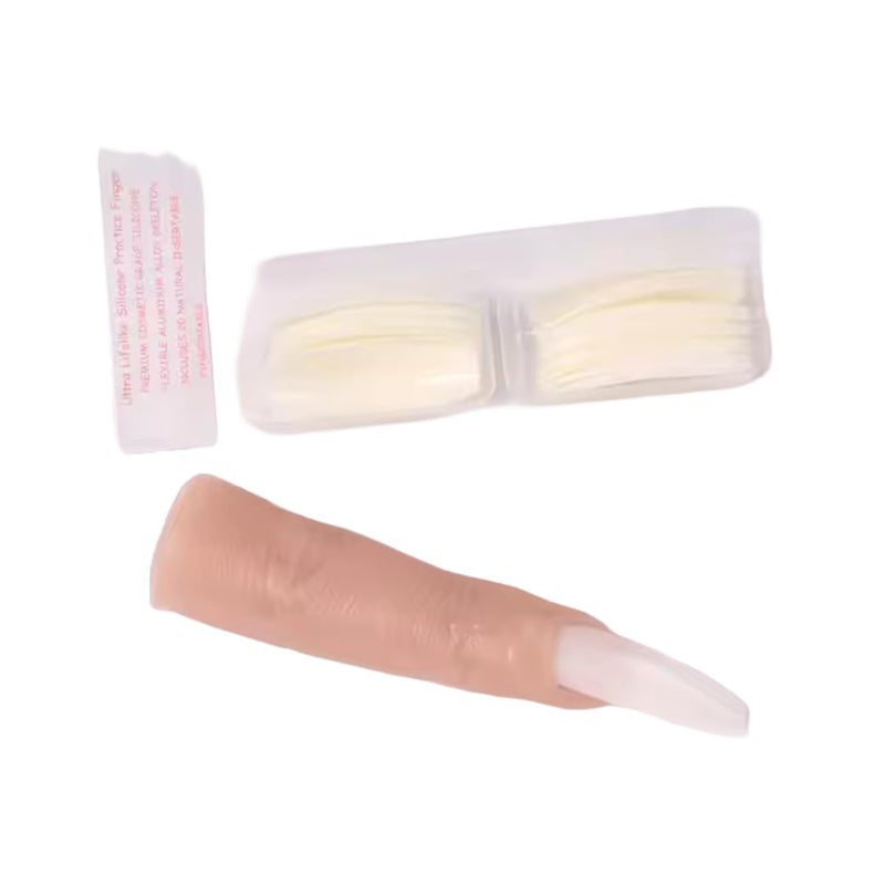 Ruby Face Rubyface Silicone Practice Fingers for Acrylic Nails, Soft Nail Training Model Practice Finger, Flexible Nail Mannequin Finger for DIY Nails Practice, Including 20pcs Tips - Image 3