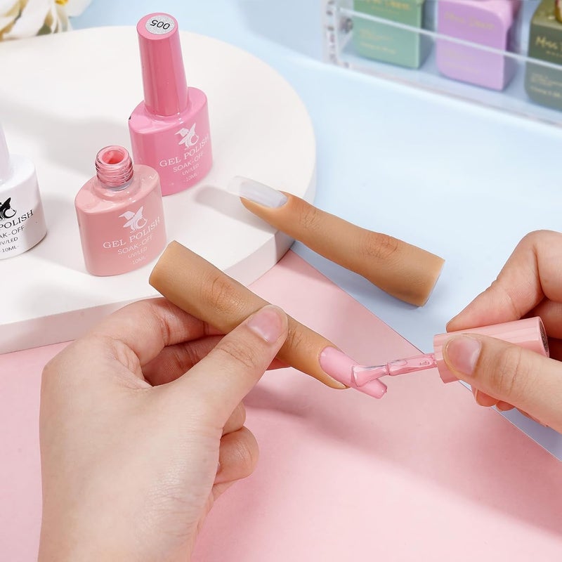 Ruby Face Rubyface Silicone Practice Fingers for Acrylic Nails, Soft Nail Training Model Practice Finger, Flexible Nail Mannequin Finger for DIY Nails Practice, Including 20pcs Tips - Image 4