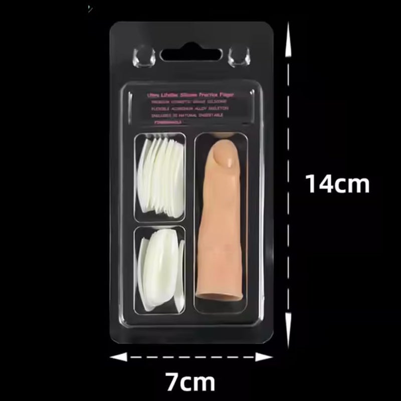 Ruby Face Rubyface Silicone Practice Fingers for Acrylic Nails, Soft Nail Training Model Practice Finger, Flexible Nail Mannequin Finger for DIY Nails Practice, Including 20pcs Tips - Image 2