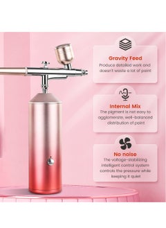 Y&D Cordless Airbrush Kit, Portable Mini Air Brush Gun Handheld Rechargeable Painting Kit with 2 Cups Compressor Nano Spray Instrument for Makeup, Decorating, Model Coloring, Nail Art, Tattoo, Art  - Image 3