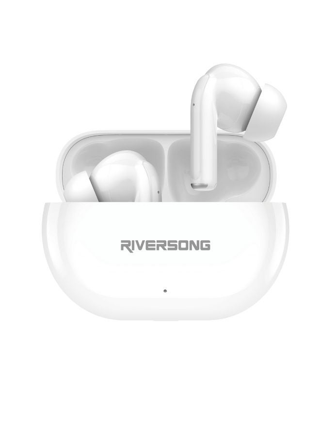 RIVERSONG Airfly L12 True Wireless Stereo Earbuds with ENC Clear Call, AI Voice Assistant, 30H Playtime, IPX5 Sweatproof, Stereo Sound Quality, White - Image 1