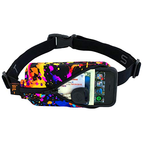 SPIbelt Running Belt for Women Men, Phone Holder for Running, Running Fanny Pack, Holder for Phone, Running Waist Pack, Adjustable Waist, [Fits All Phones]. Rave with Black Zipper - Image 1