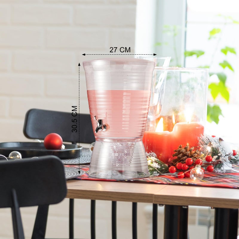 Tioncy 2 Pcs Acrylic Beverage Dispenser with Spigot 2.7 Gallon/ 10 l Clear Drink Water Dispenser Countertop with Detachable Base Iced Juice Container Unbreakable for Wedding Party - Image 2