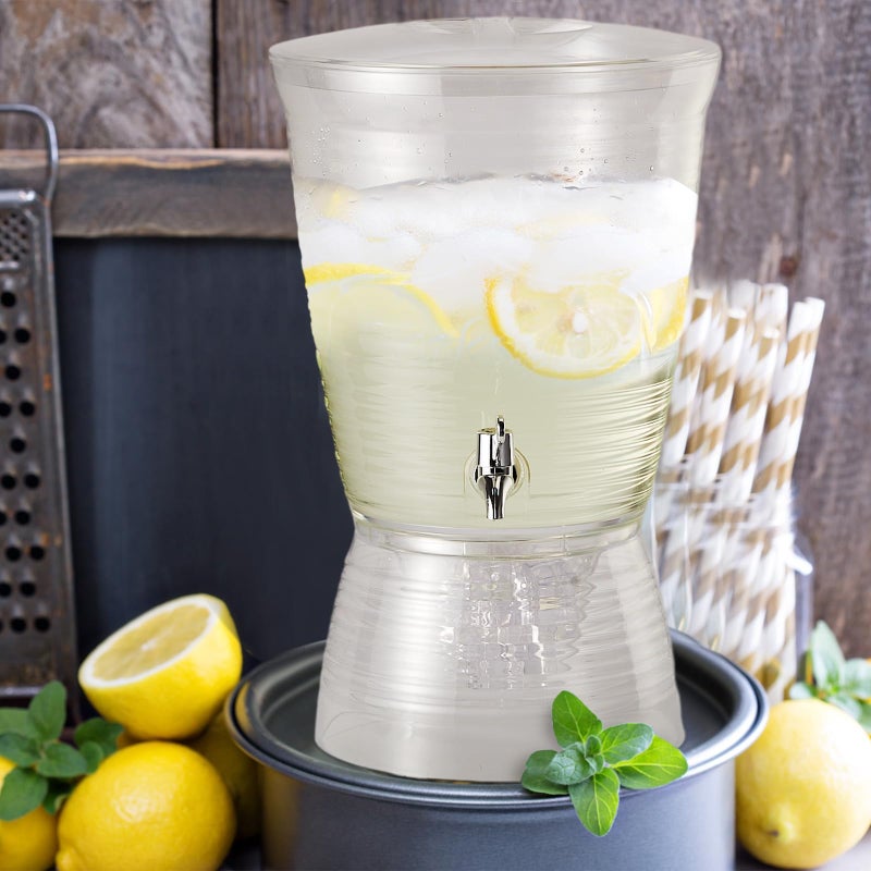 Tioncy 2 Pcs Acrylic Beverage Dispenser with Spigot 2.7 Gallon/ 10 l Clear Drink Water Dispenser Countertop with Detachable Base Iced Juice Container Unbreakable for Wedding Party - Image 5
