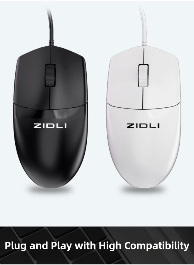 ZIDLI M20 Wired Mouse - Lightweight Ergonomic Design for Comfortable Long Use - Made of ABS Material  - Image 3
