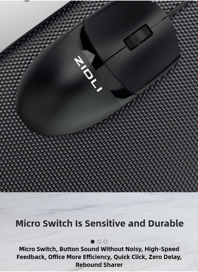 ZIDLI M20 Wired Mouse - Lightweight Ergonomic Design for Comfortable Long Use - Made of ABS Material  - Image 4