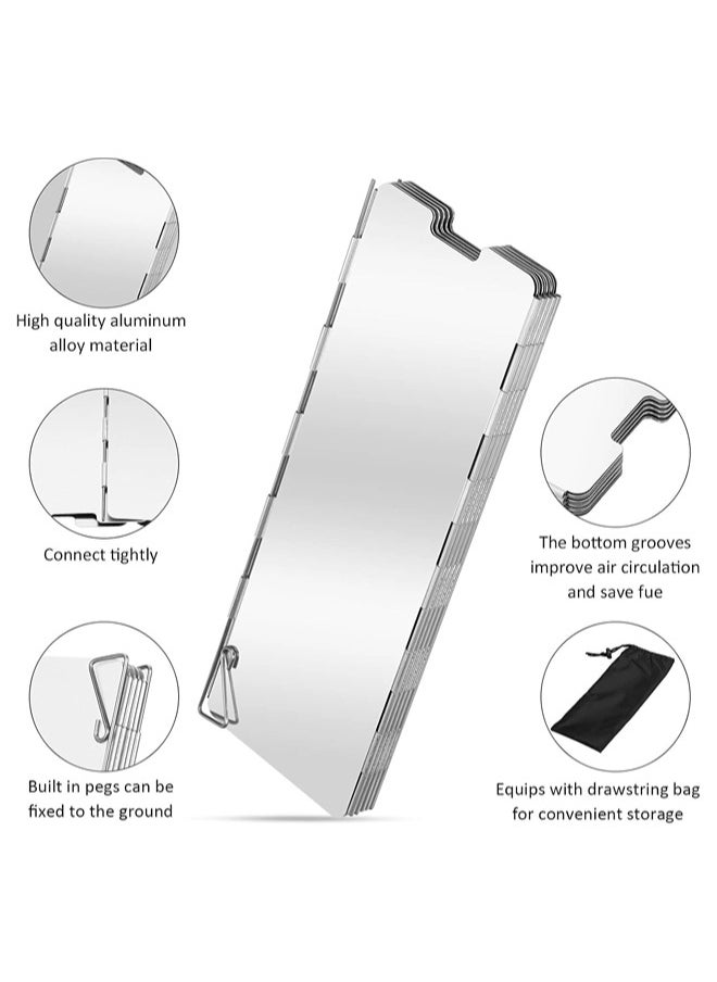 ShebSheb 10 Plates Folding Aluminium Alloy Outdoor Stove Windscreen  - Image 2