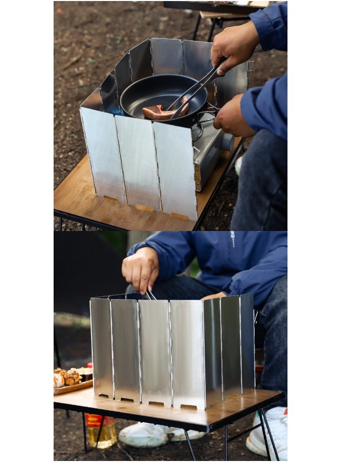 ShebSheb 10 Plates Folding Aluminium Alloy Outdoor Stove Windscreen  - Image 5