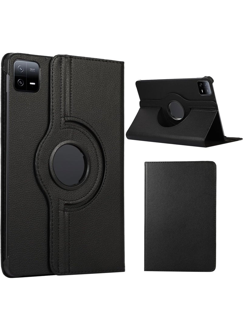 VKL Case Compatible with Xiaomi Pad 7/Pad 7 Pro 11.2 Inch 2024 Multifunctional Leather Cover Swivel Unique Stand Anti-Fall Auto Sleep/Wake (Black) - Image 1