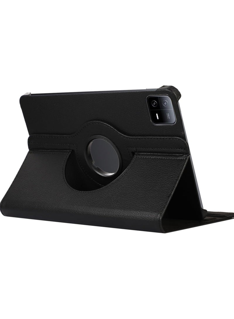 VKL Case Compatible with Xiaomi Pad 7/Pad 7 Pro 11.2 Inch 2024 Multifunctional Leather Cover Swivel Unique Stand Anti-Fall Auto Sleep/Wake (Black) - Image 2