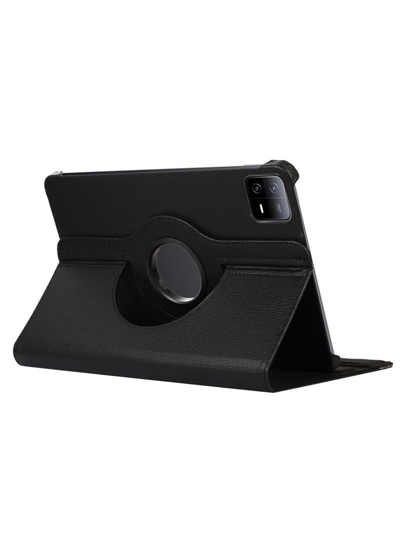 VKL Case Compatible with Xiaomi Pad 7/Pad 7 Pro 11.2 Inch 2024 Multifunctional Leather Cover Swivel Unique Stand Anti-Fall Auto Sleep/Wake (Black) - Image 4