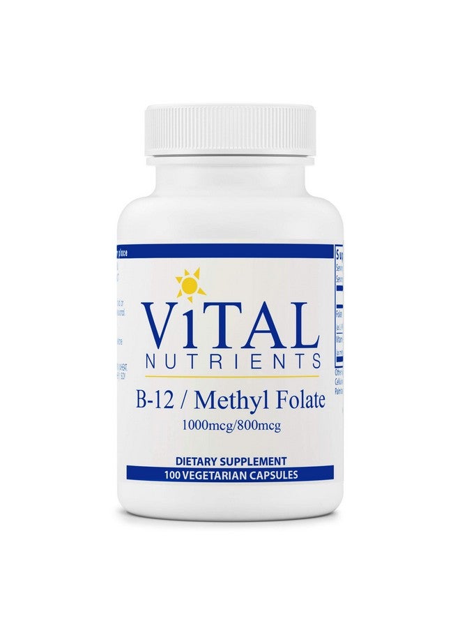 Vital Nutrients Vitamin B12 / Methyl Folate Supports Healthy Brain Cell Function 100 Vegetarian Capsules Per Bottle - Image 2