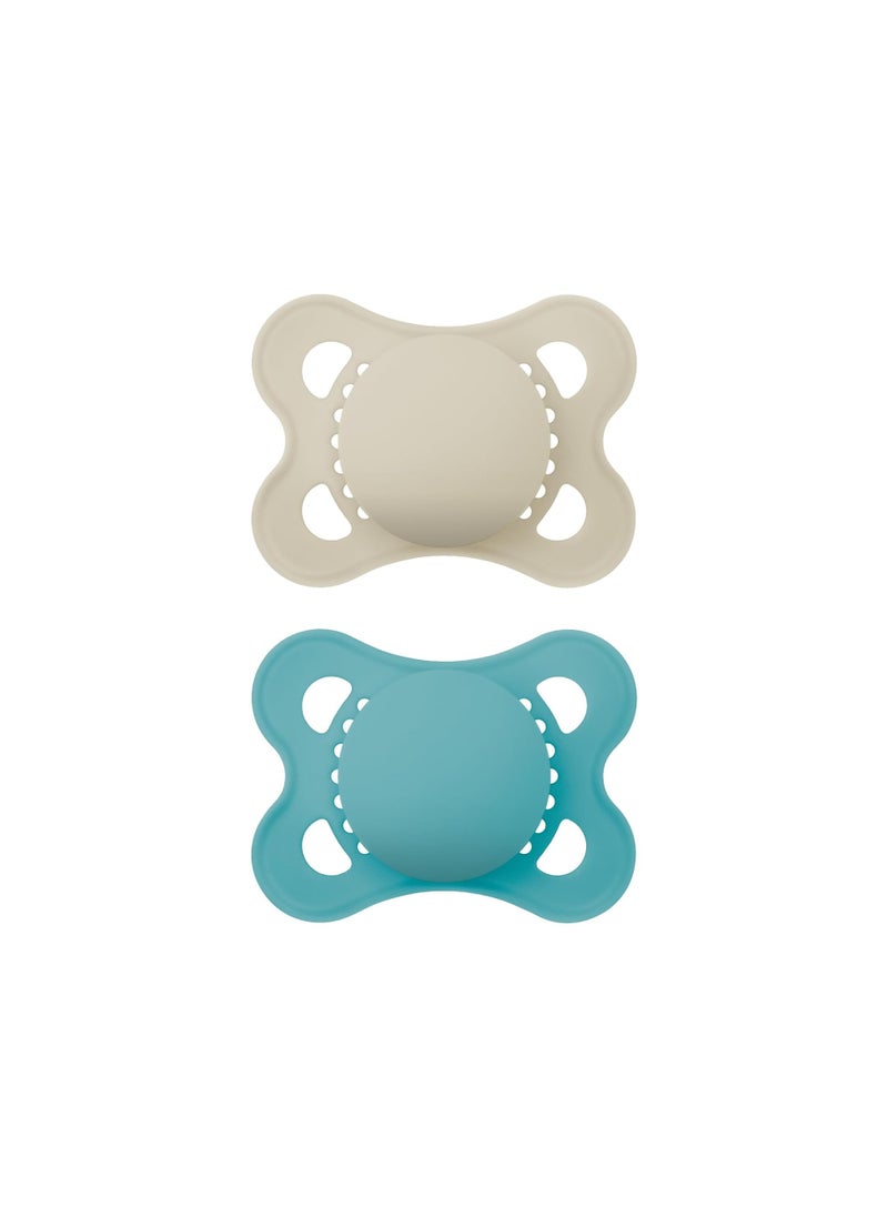 MAM MAM Original Matte Baby Pacifier, Nipple Shape Helps Promote Healthy Oral Development, Sterilizer Case, Boy and Girl , 0-6 Months (2 Count)  - Image 1