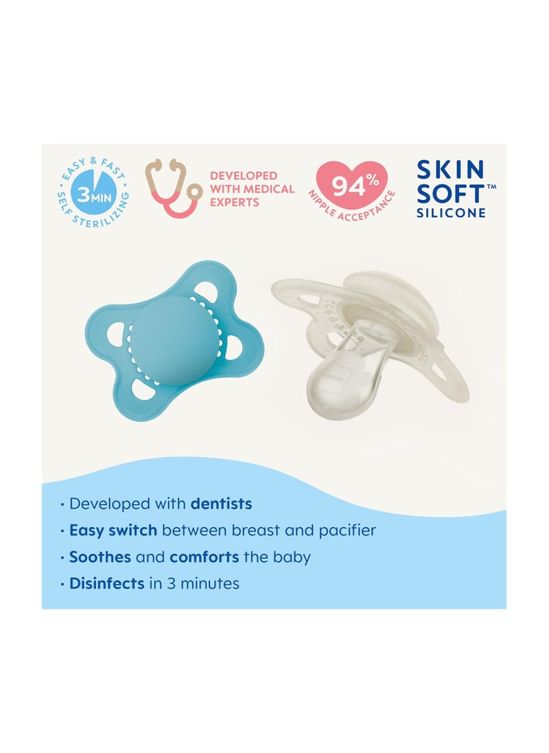 MAM MAM Original Matte Baby Pacifier, Nipple Shape Helps Promote Healthy Oral Development, Sterilizer Case, Boy and Girl , 0-6 Months (2 Count)  - Image 2