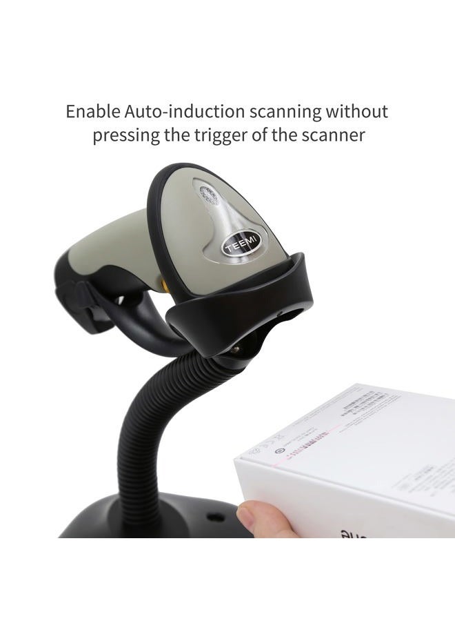 TEEMI Bluetooth Barcode Scanner with Optional Stand, 1d Laser Handheld Automatic Bar Code Reader for iPhone iPad Android Tablet PC, Mac OS X, Android, Windows 10 and iOS 14 (Stand Included) - Image 2