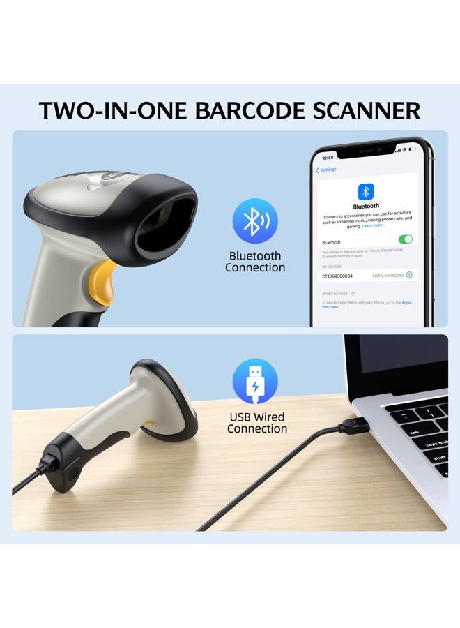 TEEMI Bluetooth Barcode Scanner with Optional Stand, 1d Laser Handheld Automatic Bar Code Reader for iPhone iPad Android Tablet PC, Mac OS X, Android, Windows 10 and iOS 14 (Stand Included) - Image 5