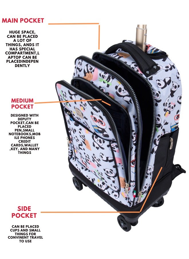 Wires 3 Piece Kids School Trolley Bag laptop compartment 4 Wheels With Lunch bag & Pencil Case  - Image 4