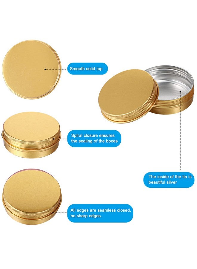 Patelai Patelai 2 oz 72 pcs Metal Round Tins Aluminum Tin Cans Salve Containers with Screw Lid 20 Sheets Stickers for Salve Spice Candies Balms Candles(Gold) - Image 3