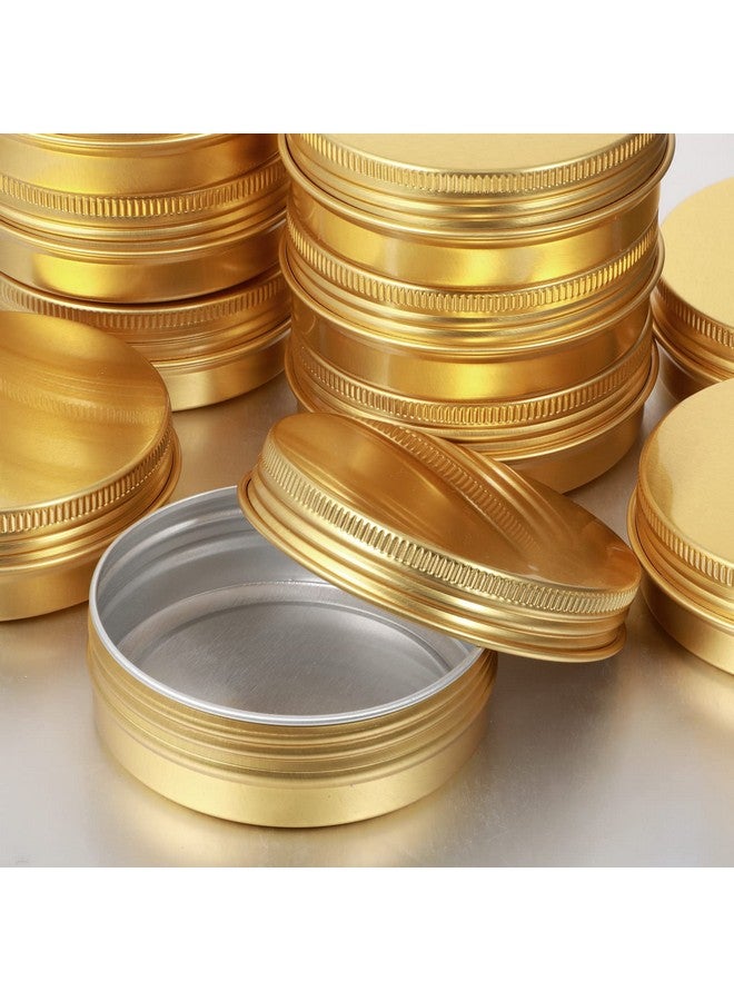 Patelai Patelai 2 oz 72 pcs Metal Round Tins Aluminum Tin Cans Salve Containers with Screw Lid 20 Sheets Stickers for Salve Spice Candies Balms Candles(Gold) - Image 5