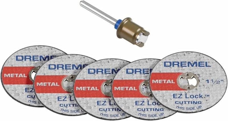 Dremel EZ406-02 EZ-Lock Starter Kit with 5 Fiberglass Reinforced Cut-Off Wheels and Mandrel - Image 1