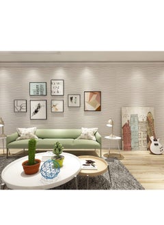 Generic NT 12 PCS 3D Wall Panel 30cm*30cm(11.8'') Wave Pattern for Interior Wall Décor, PVC Flower Textured Wall Panels for Living Room Lobby (White)  - Image 2