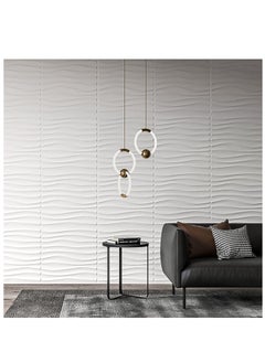 Generic NT 12 PCS 3D Wall Panel 30cm*30cm(11.8'') Wave Pattern for Interior Wall Décor, PVC Flower Textured Wall Panels for Living Room Lobby (White)  - Image 5