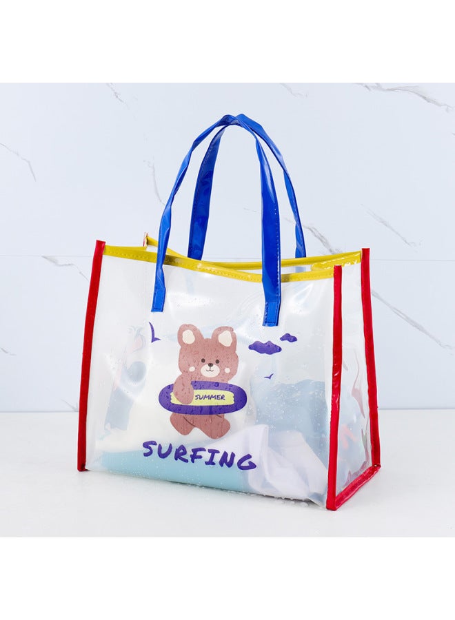 Generic Portable Waterproof Swimming Bag Cartoon PVC Beach Pool Storage Handbag Unisex Summer Outdoor Dry Wet Separation Sport Bag-Color:.-Capacity:Draining Strawberry Rabbit - Image 2